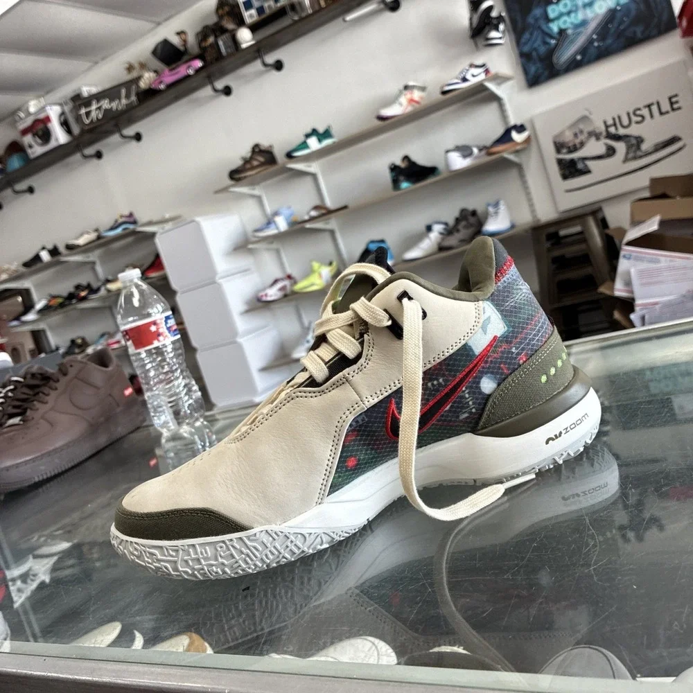 FaZe Clan × Nike LeBron NXXT Gen AMPD Light Cream Olive SZ 8 HF0715-200 No Box